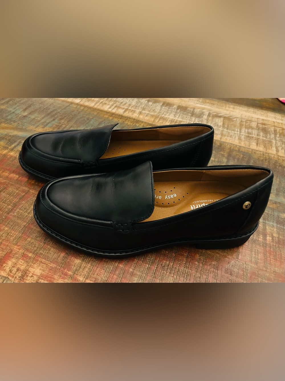 Easy Spirit Jaylin Black Leather Slip-On E-Flex Loafers Timeless, Comfort Size 8 - Picture 3 of 10